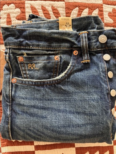 Rrl straight leg jeans - straight, blue