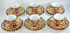 ANTIQUE ROYAL CROWN DERBY 2451 IMARI DEMISTASSE COFFEE CUP TRIO SET of 6 1927