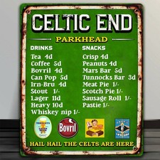 Glasgow Celtic Football Vintage Snack Bar Terrace Sign Metal Wall  Gift RBS14