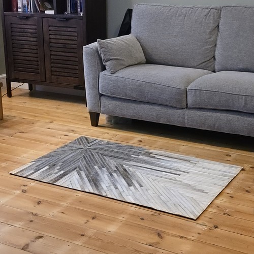 Handmade cowhide patchwork rug - handmade,