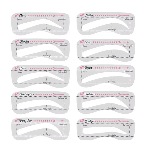 10x eyebrow stencils shaper - stencils,