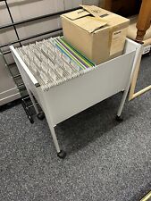 Open Top Office Filing Cabinet Trolley On Wheels Pale Grey Metal  Box Of Files