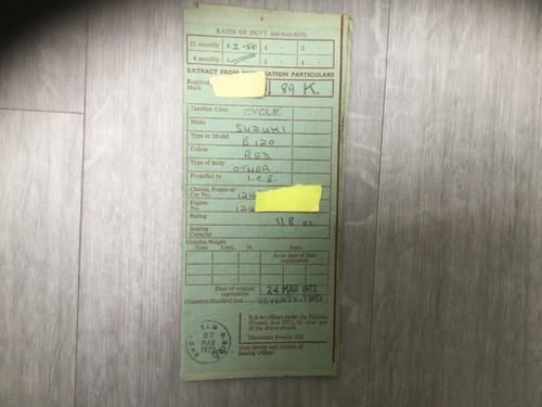 Suzuki b120 1972 - 1972, memorabilia