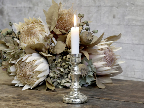 Silver candlestick mercury - silver,