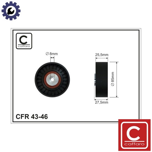 Deflectionguide pulley vribbed - deflectionguide,