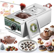 Huanyu 600W Chocolate Melter 2x1.6L Pots Tempering Machine 30-80°C Auto Control