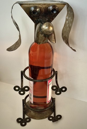 Handmade metal dog - metal, bottle