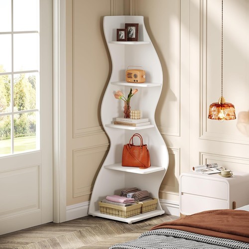 Modern corner shelf - modern, 5-tier