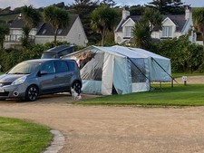 Dandy delta 4 birth folding camper. Waterproof fabric can be put away wet.