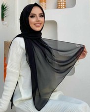 Chiffon Large Plain Shawl Head Scarf Wrap Hijab 190x 70cm  High Quality Turkish