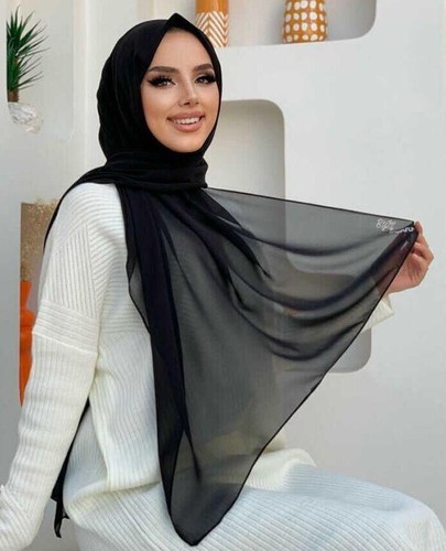 Chiffon large plain - large, shawl