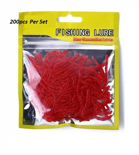 200 thin red bait worms - 200,