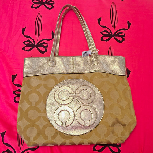 Coach beige logo jacquard - beige,