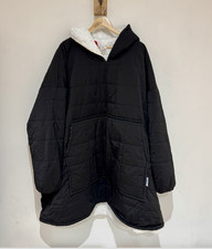 Sold Out The OODIE Black Dry Changing Outdoor Robe Sherpa Lined Black Poncho O/S