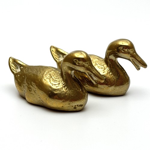 Vintage brass duck figurines - brass,