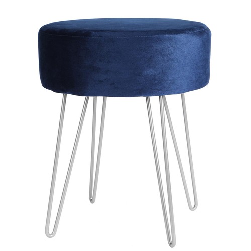 Round velvet footstool ottoman - round,