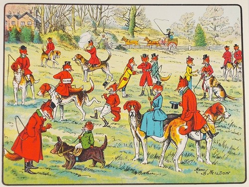 Old vintage print comic fox - vintage,