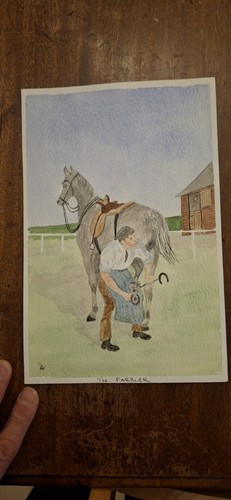 Watercolour painting horse - painting,