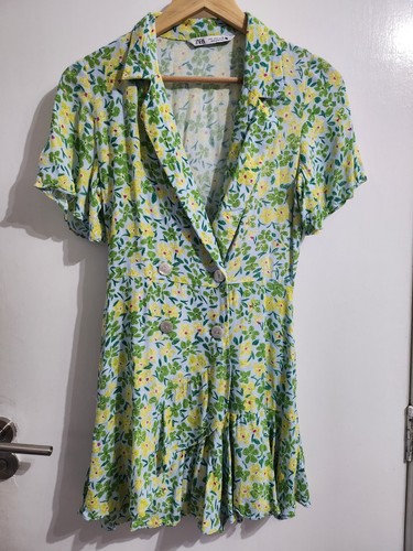 Zara green floral playsuit - playsuit, uk