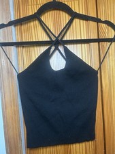 ZARA Black Knit Cropped Halter