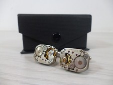 New Boxed Cufflinks Watch Movement Gears Vintage Rectangle Vintage retired old