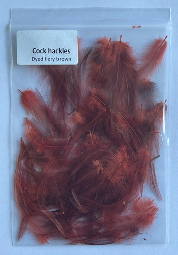Cock hackles dyed fiery - dyed,