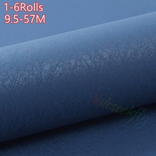 Navy Blue Wallpaper 3D Silk Textured Minimalist Plain Flocks Wall Paper Roll 57M