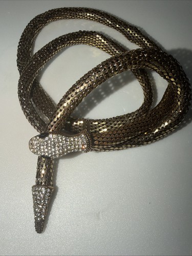 Snake mesh necklace lariat - snake,