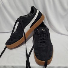 Puma Trainers Mens Size 8 Black Suede Classic Casual Lace Up Gum Sole