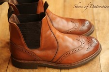 Loake 1880 Enfield Tan Brown Leather Brogue Chelsea Boots Shoes Men's UK 8 US 9