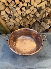 Antique French Handmade Hammered Copper Bowl Jam Pan 3.6kg