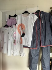 Bundle Girls Clothes Tops Short and Rain Jacket With Pants Size 9-10 Years