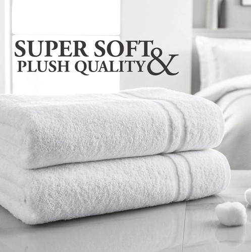 White bath towels - white,