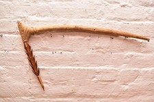 VINTAGE CARVED WOOD ADZE AXE