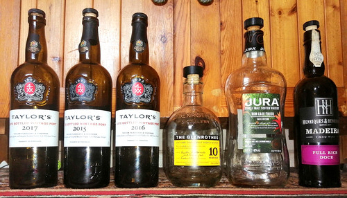 Empty wine whisky bottles - empty, wine/whisky
