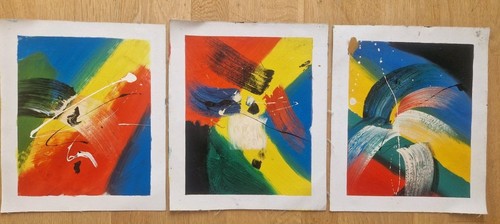 Triptych original abstract - original,