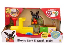 Bing's Sort & Stack Train Sensory Blocks Sort Shake Pull Along Bing Figure Toy
