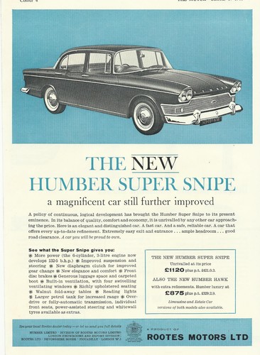 Humber super snipe original - humber,