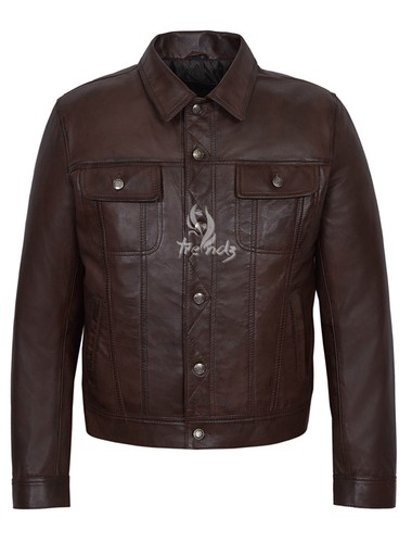 Mens trucker jacket brown - mens,
