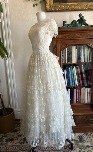 Vintage 30s 1940s ivory lace - vintage,