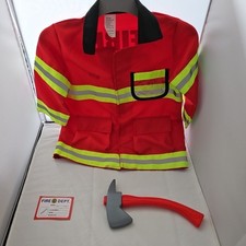 Kids  Fireman  Role Play Fancy Dress Jacket,Hat &  Spray Gun MISSING TOP LID