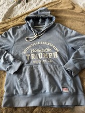 Triumph Bonneville Blue Distressed Hoodie Size Medium Men’s