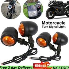 4x Aluminum Motorcycle Indicators Motorbike Turn Signal Lights Bullet Bulb