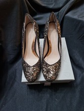 COAST WOMEN'S GOLD SPARKLE MARLA HEELED SHOES - WORN ONCE IN ORIGINAL BOX