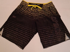 Jet Pilot Mens 30 Premium Black Yellow Board Shorts Swimming Surf Beach Ski