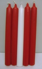 Advent Candle Set - Set of 4 Red and 1 White TAPERED Dinner Candles