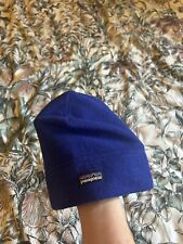 Patagonia Blue Beanie Hat Size Small Fleeced Classic Logo Hat