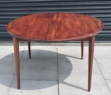 Mid Century Danish Round Rosewood Extendable Dining Table