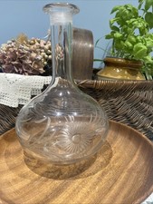 Vintage  Floral Etched Glass