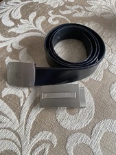 Hugo Boss 36” waist 2 x Buckle Black Leather Reversible Belt golf casual 